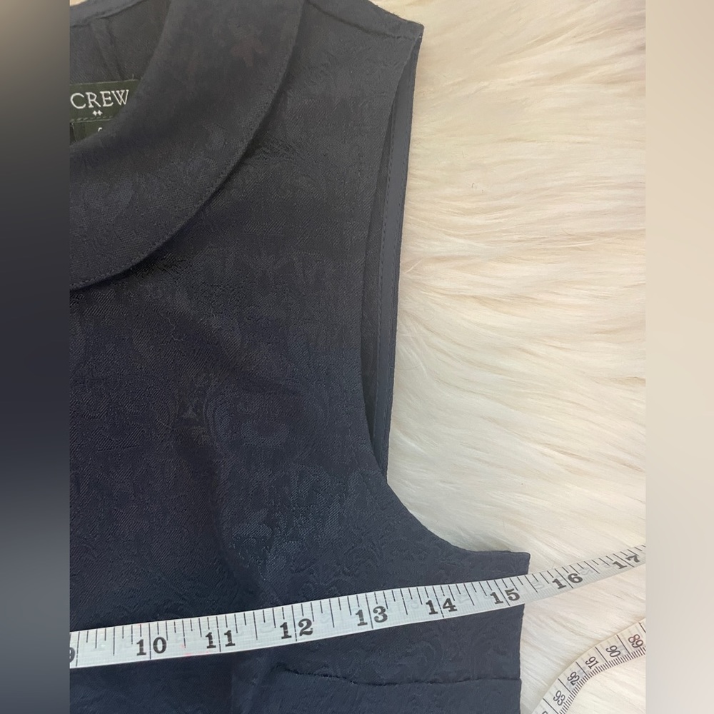 J.Crew Navy Peter Pan Collar Peplum Sleeveless Top Blouse Size 4 - Picture 8 of 9